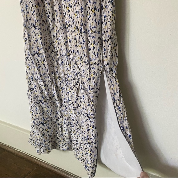 Yigel Azrouël Sz 6 100% Silk Abstract Zipper Detail Mesh Back Evening Gown - Picture 5 of 9